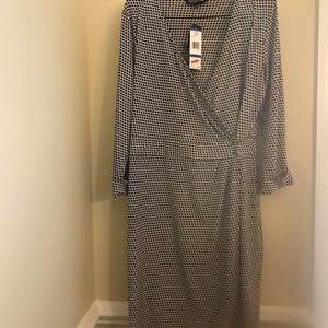 NWT Jones New York Signature wrapdress black white